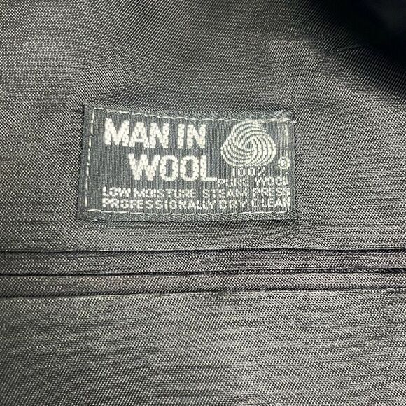 Pierre Cardin 42R Vintage 100% Wool Blazer Jacket Gray Windowpane Two Button - Picture 10 of 14